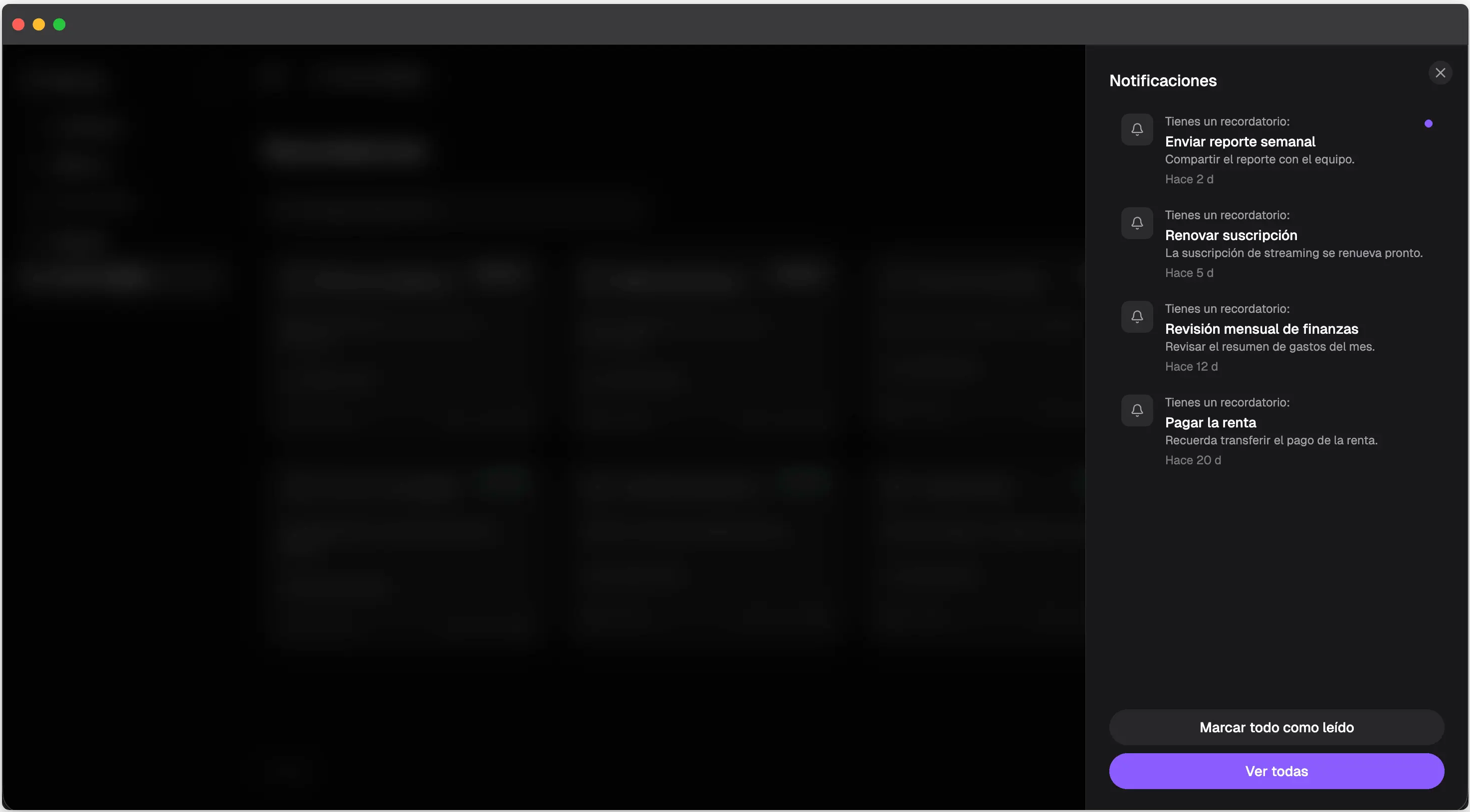 Recordatorios de Nottrix en escritorio y móvil